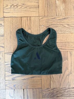 AARMY Dark Green Racerback Sports Bra with Center Logo